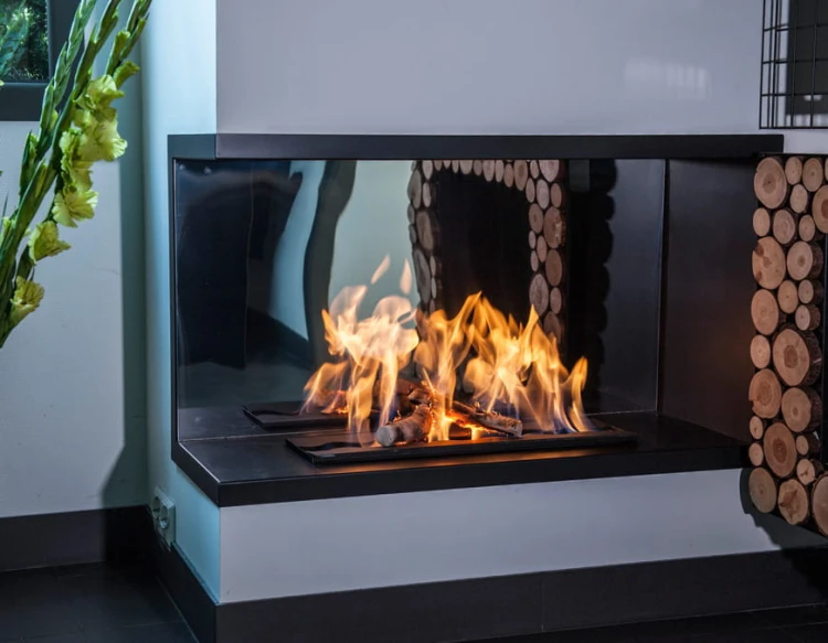 Biokominek narożny NILA MIRROR lewy