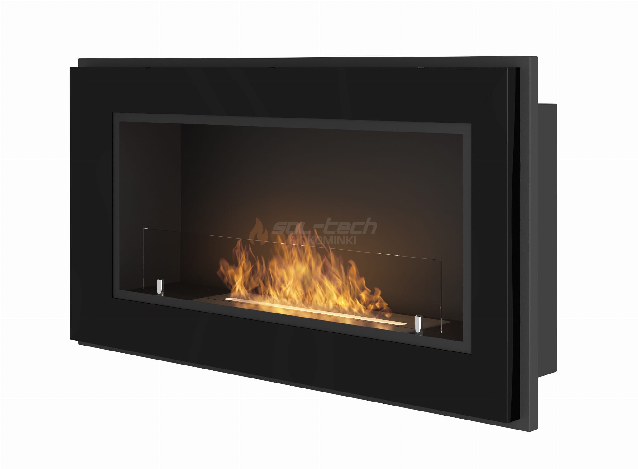 Biokominek do zabudowy FRAME 900 czarny połysk