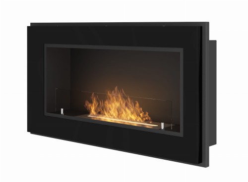 Biokominek do zabudowy FRAME 900 czarny połysk