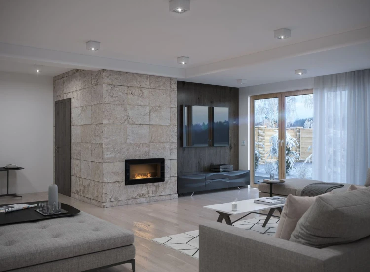 Biokominek do zabudowy FRAME 900 czarny