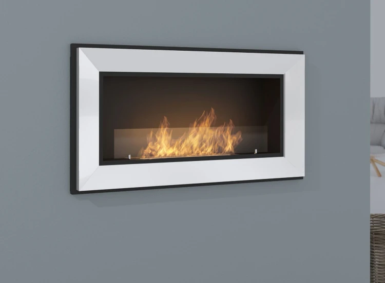 Biokominek do zabudowy FRAME 900 biały