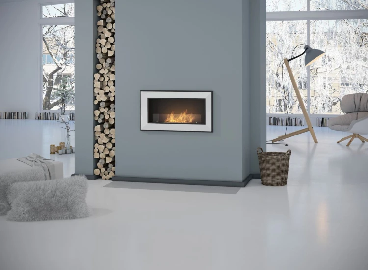 Biokominek do zabudowy FRAME 900 biały