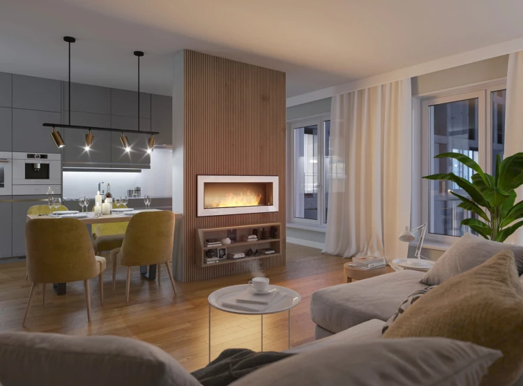 Biokominek do zabudowy FRAME 1200 biały