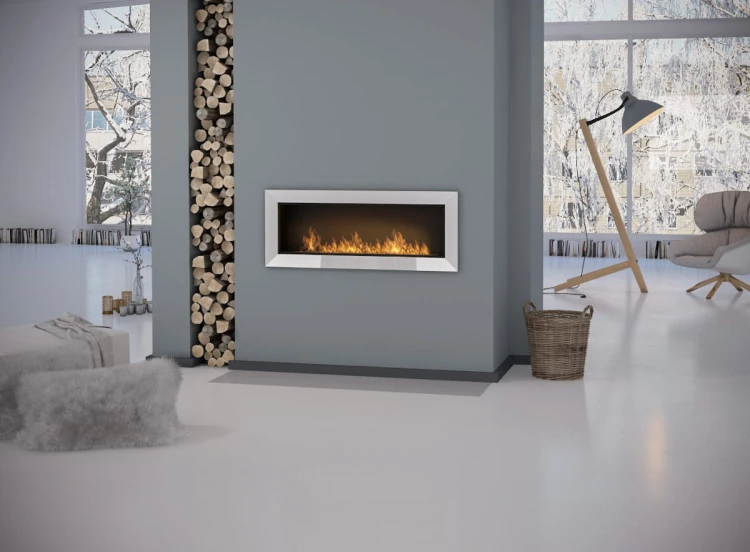 Biokominek do zabudowy FRAME 1200 biały