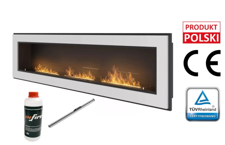 Biokominek do zabudowy FRAME 1800 biały