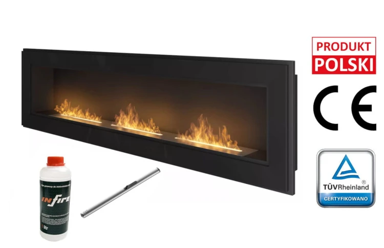 Biokominek do zabudowy FRAME 1800 czarny