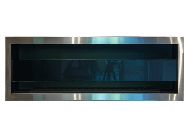 Biokominek PELE 1400 z ramką ze stali nierdzewnej i wysuwaną szybą (za dopłatą)