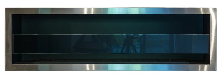 Biokominek PELE 1800 z ramką ze stali nierdzewnej i wysuwaną szybą (za dopłatą)