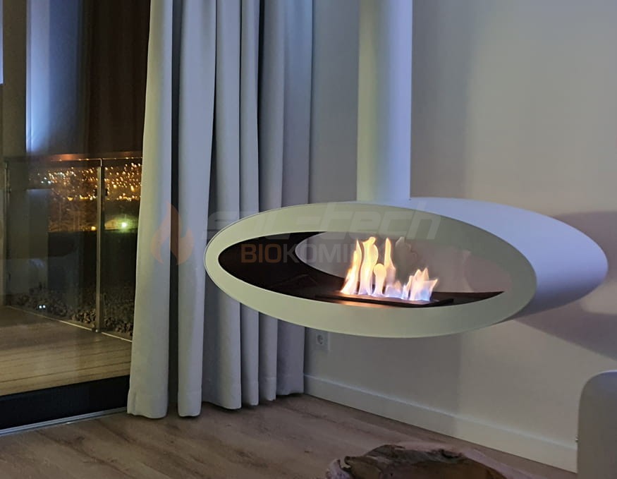 Biokominek sufitowy MERU WHITE TUBE 1115