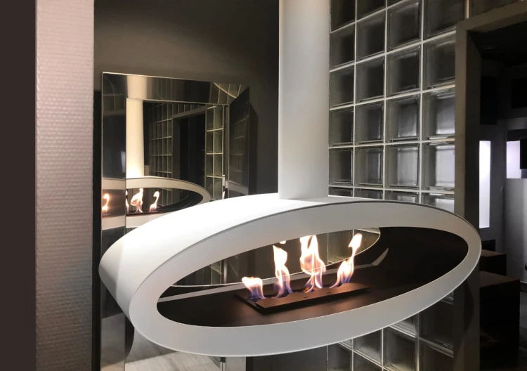 Biokominek sufitowy MERU WHITE TUBE 1115