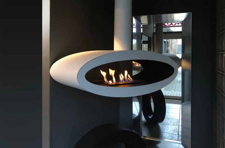 Biokominek sufitowy MERU WHITE TUBE 1115