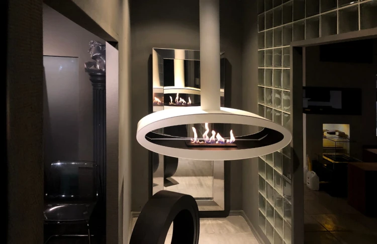 Biokominek sufitowy MERU WHITE TUBE 1115