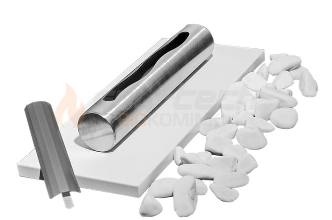 Biokominek stołowy STAINLESS biały połysk