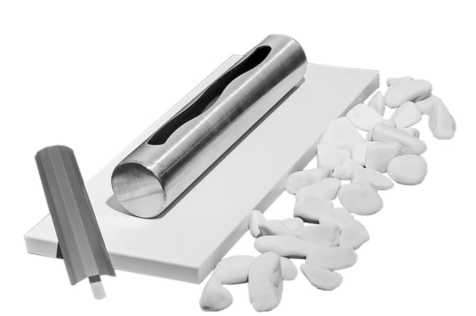 Biokominek stołowy STAINLESS biały połysk