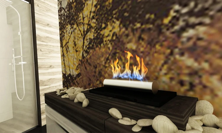 Biokominek stołowy STAINLESS czarny połysk