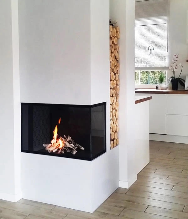 Biokominek narożny EKO GLASS 80 prawy