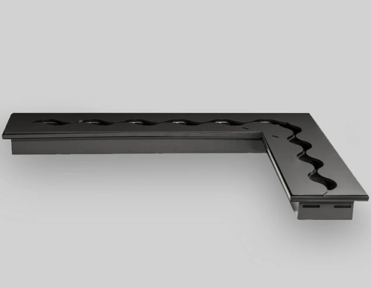 Palnik narożny Fala 740x470/160 czarny 3,5 l