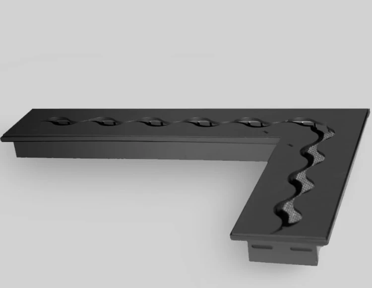 Palnik narożny Fala 740x470/160 czarny 3,5 l