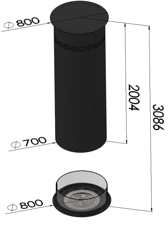 Biokominek INROUND czarny