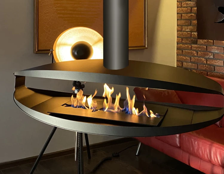 Biokominek sufitowy HUALALAI BLACK TUBE