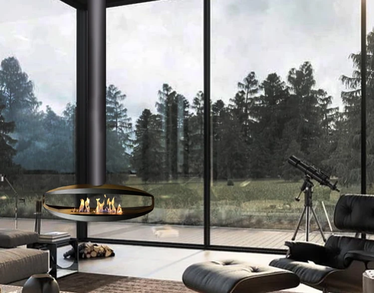 Biokominek sufitowy HUALALAI BLACK TUBE