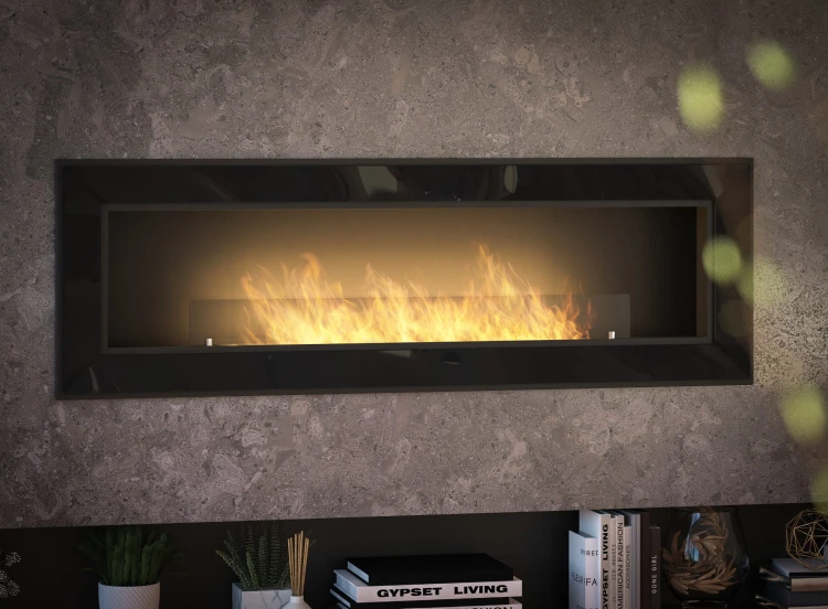 Biokominek do zabudowy FRAME 1500 czarny