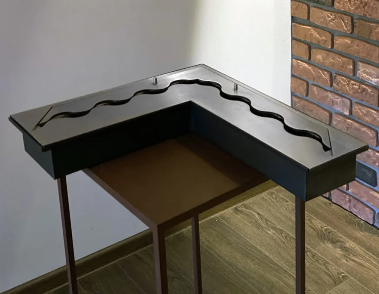 Palnik narożny Fala 500x500/160 czarny 5,6 l