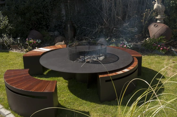 Biokominek ogrodowy MANUA LOA z ławkami