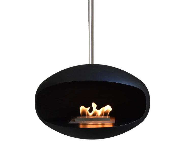 Biokominek wiszący Cocoon Aeris Hanging Black / Inox