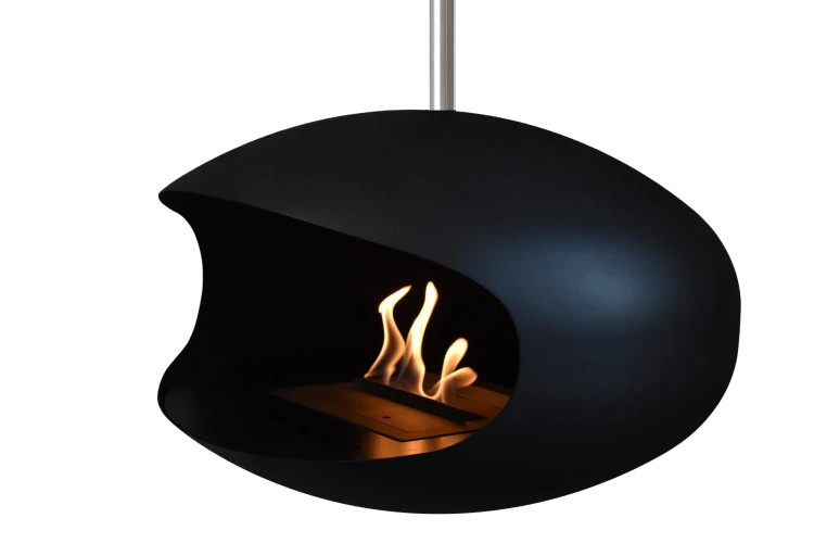 Biokominek wiszący Cocoon Aeris Hanging Black / Inox