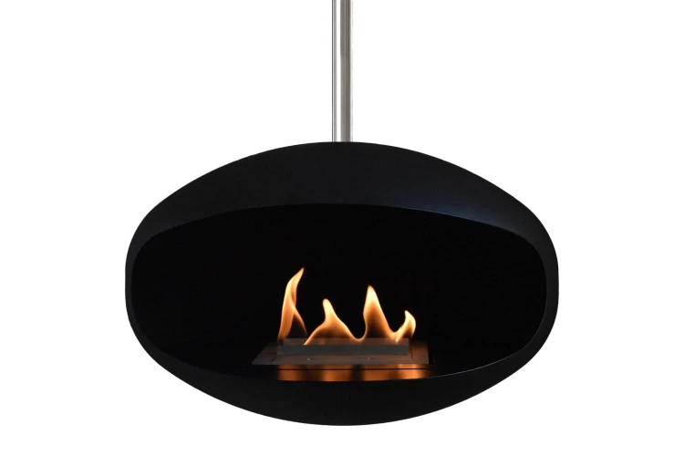 Biokominek wiszący Cocoon Aeris Hanging Black / Inox