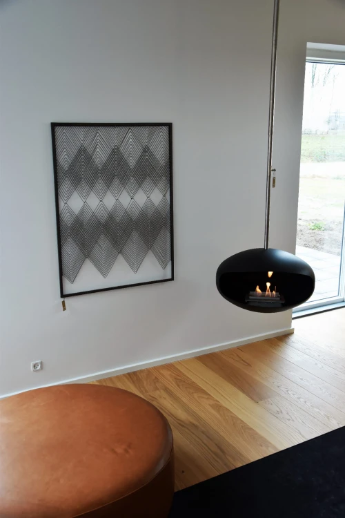 Biokominek wiszący Cocoon Aeris Hanging Black / Inox