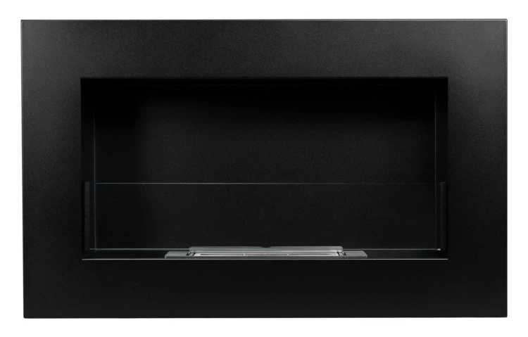 Biokominek wiszący 650x400 BOX TÜV czarny mat z szybą