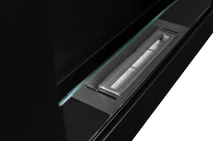 Biokominek wiszący 650x400 BOX TÜV czarny mat z szybą