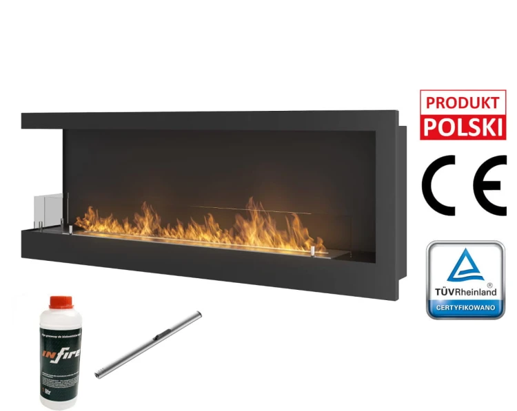 Biokominek narożny CORNER 1200 Glass lewy