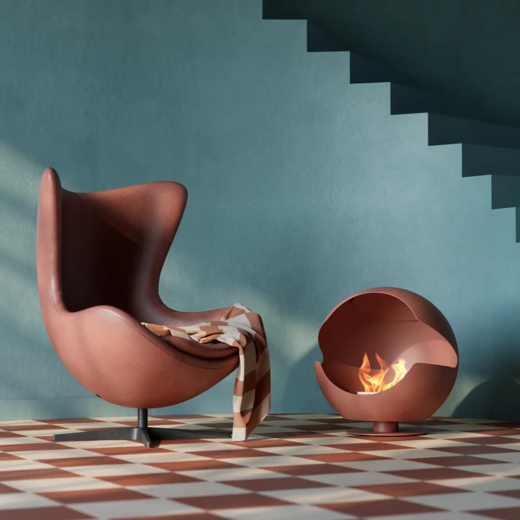 Biokominek wolnostojący VAUNI GLOBE LOW SUNSET