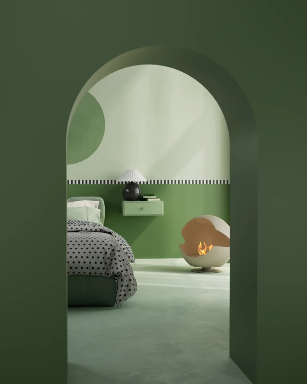 Biokominek wolnostojący VAUNI GLOBE LOW ALMOND