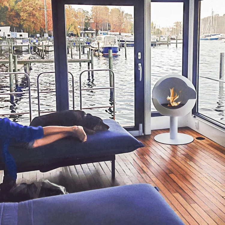 Biokominek wolnostojący VAUNI GLOBE HIGH WHITE