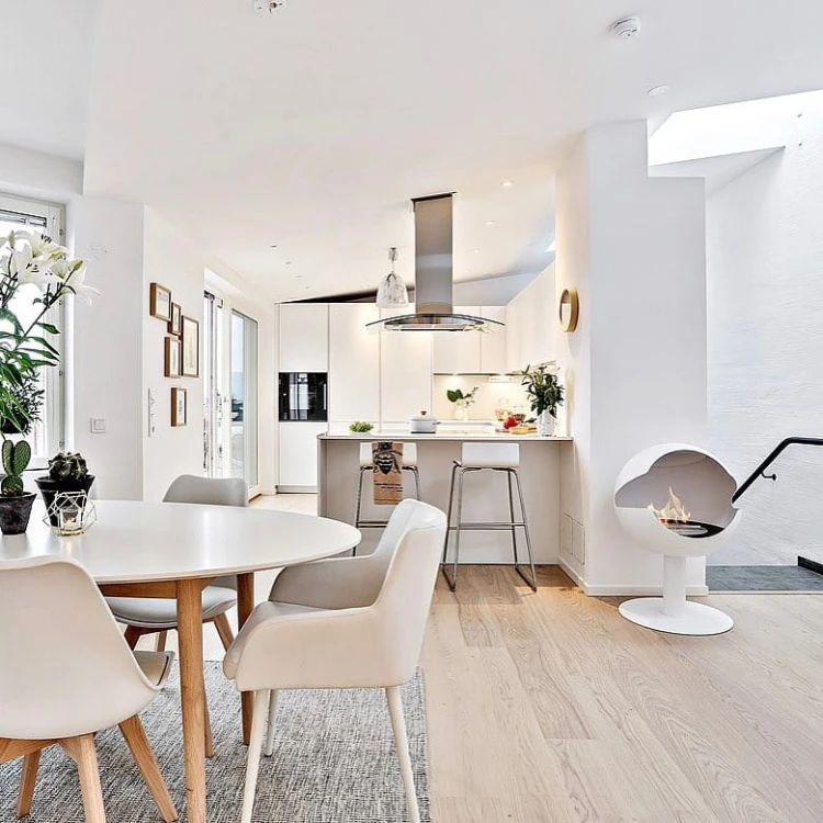 Biokominek wolnostojący VAUNI GLOBE HIGH WHITE