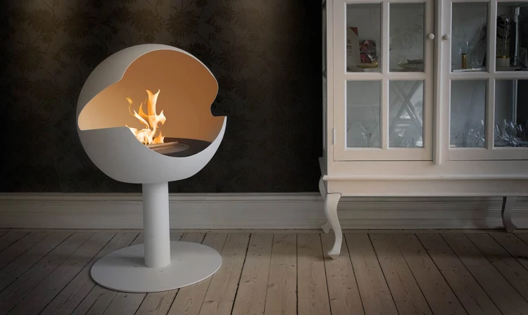 Biokominek wolnostojący VAUNI GLOBE HIGH WHITE