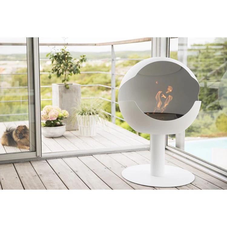 Biokominek wolnostojący VAUNI GLOBE HIGH WHITE