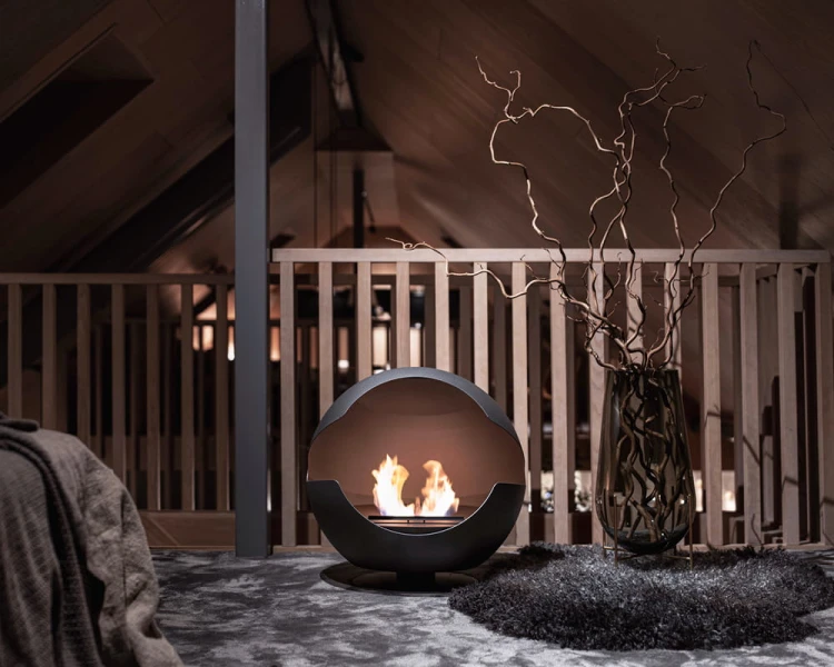 Biokominek wolnostojący VAUNI GLOBE LOW MOONDUST