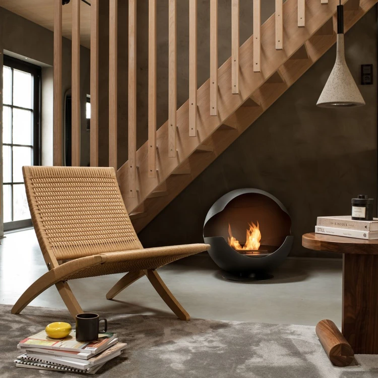 Biokominek wolnostojący VAUNI GLOBE LOW MOONDUST