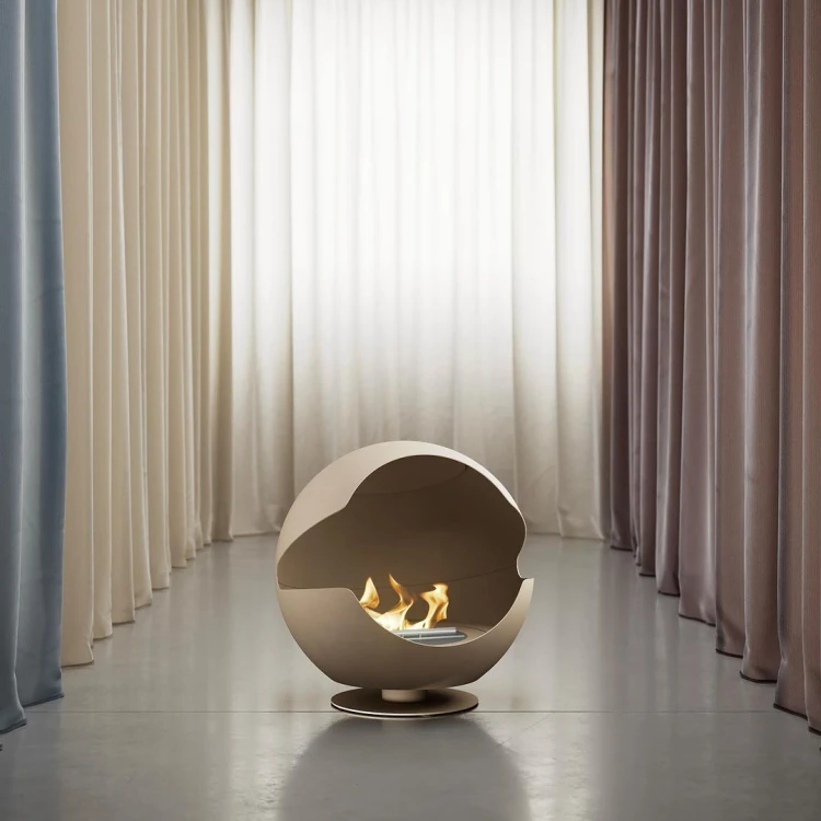 Biokominek wolnostojący VAUNI GLOBE LOW ALMOND