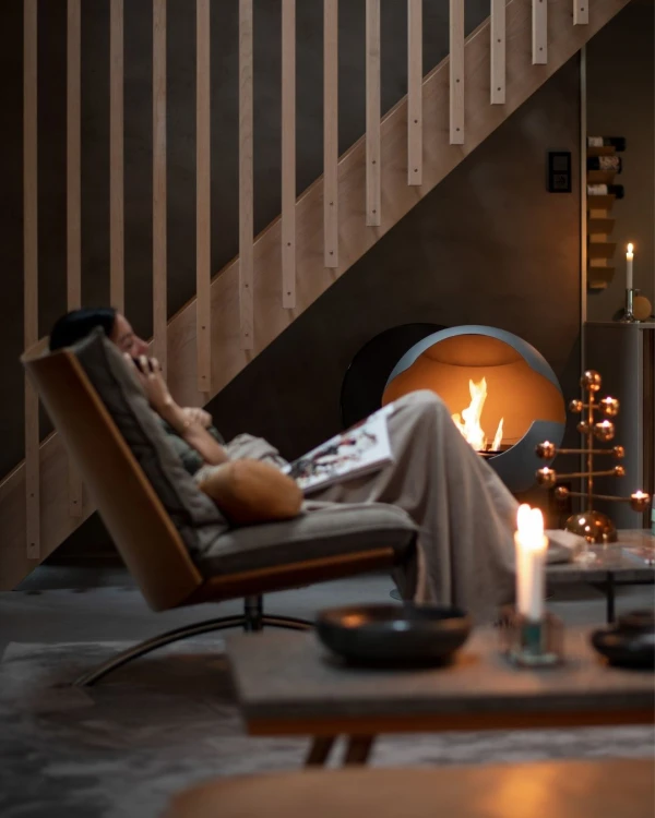 Biokominek wolnostojący VAUNI GLOBE LOW MOONDUST