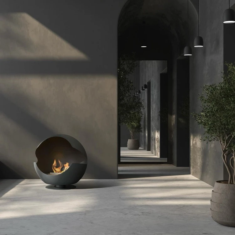 Biokominek wolnostojący VAUNI GLOBE LOW MOONDUST