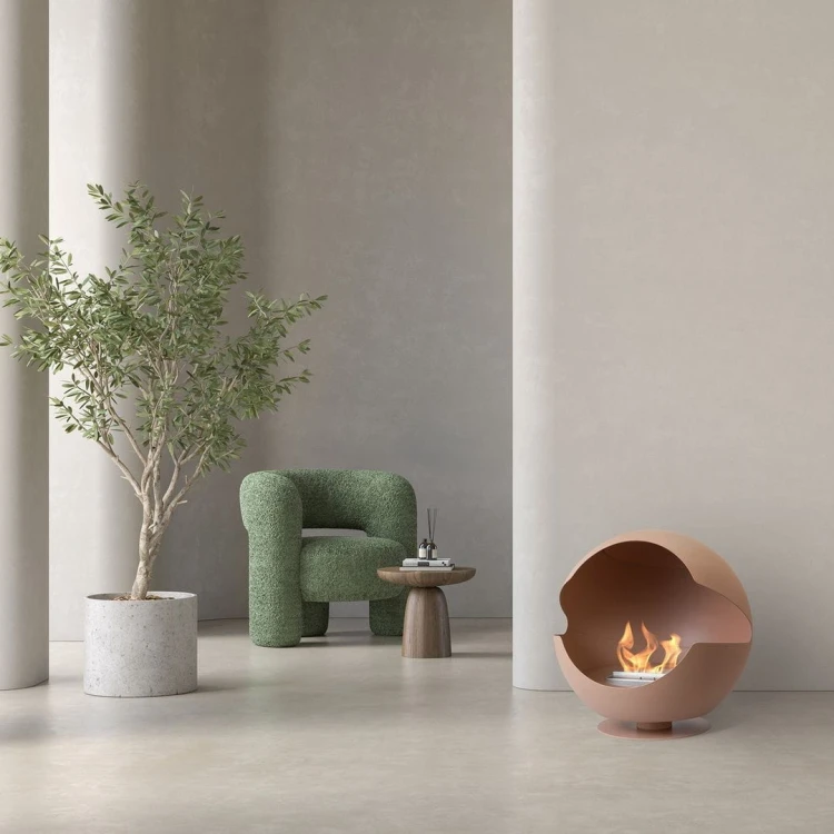Biokominek wolnostojący VAUNI GLOBE LOW CORAL