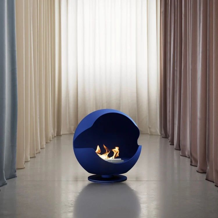 Biokominek wolnostojący VAUNI GLOBE LOW COBALT