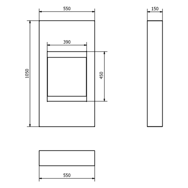 Biokominek wiszący / portalowy Modern biały z szybą ochronną