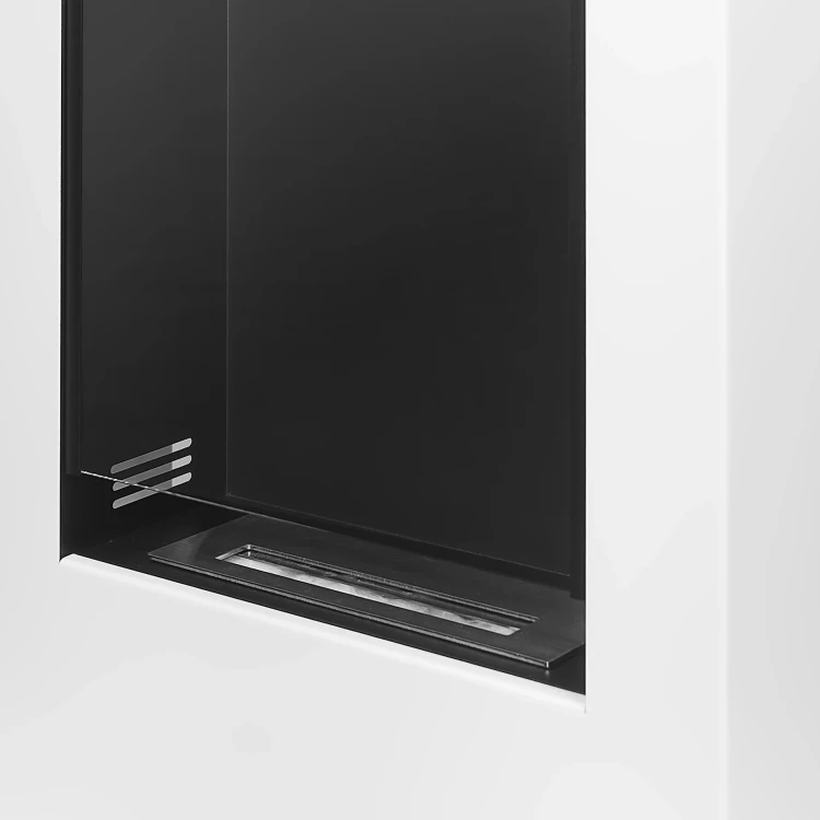 Biokominek wiszący / portalowy Modern biały z szybą ochronną